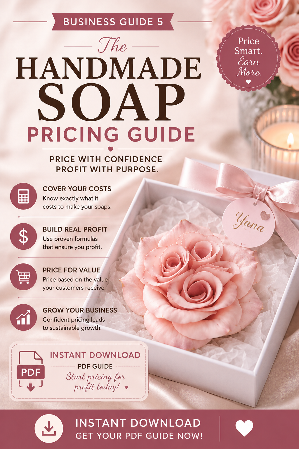 Handmade Soap Pricing Guide | Pricing Calculator & Profit Workbook for Soap Makers | Small Business Pricing Strategy PDF
