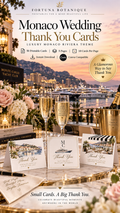 Monaco Wedding Thank You Cards | 50 Printable Riviera Wedding Cards