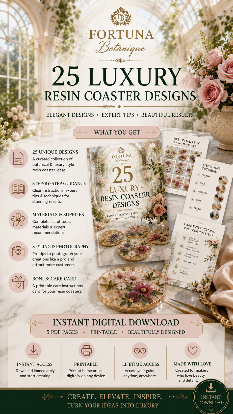 25 Luxury Resin Coaster Designs Guide | Elegant DIY Floral Coaster Ideas & Creative Inspiration