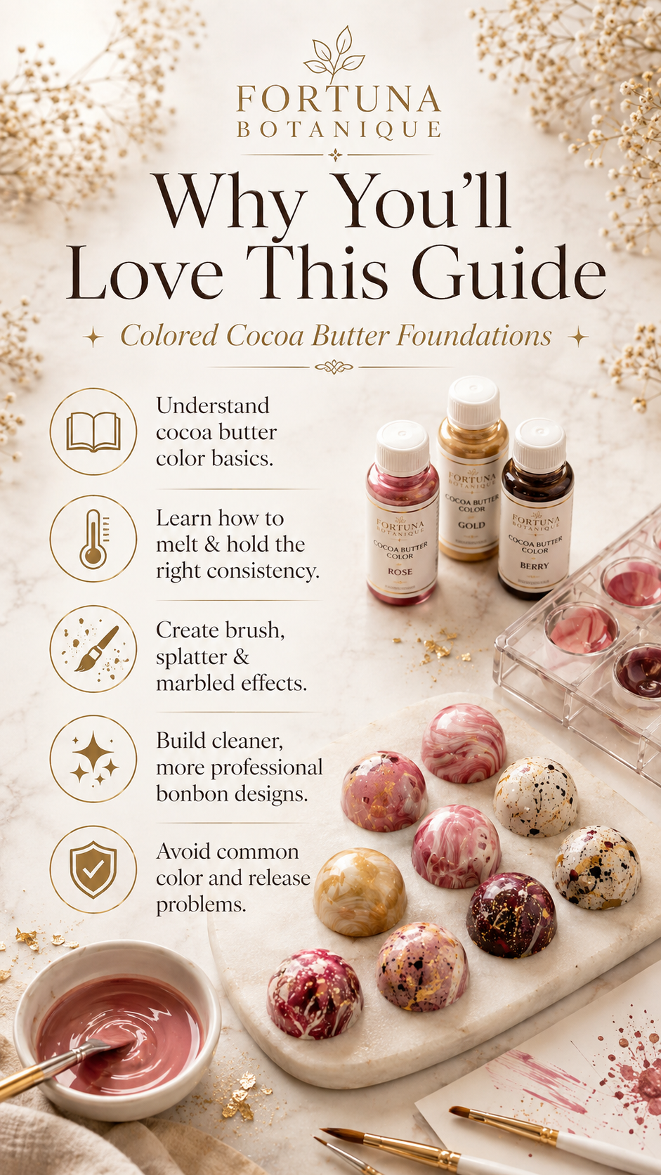 Colored Cocoa Butter Foundations | Bonbon Decorating & Chocolate Design PDF Guide