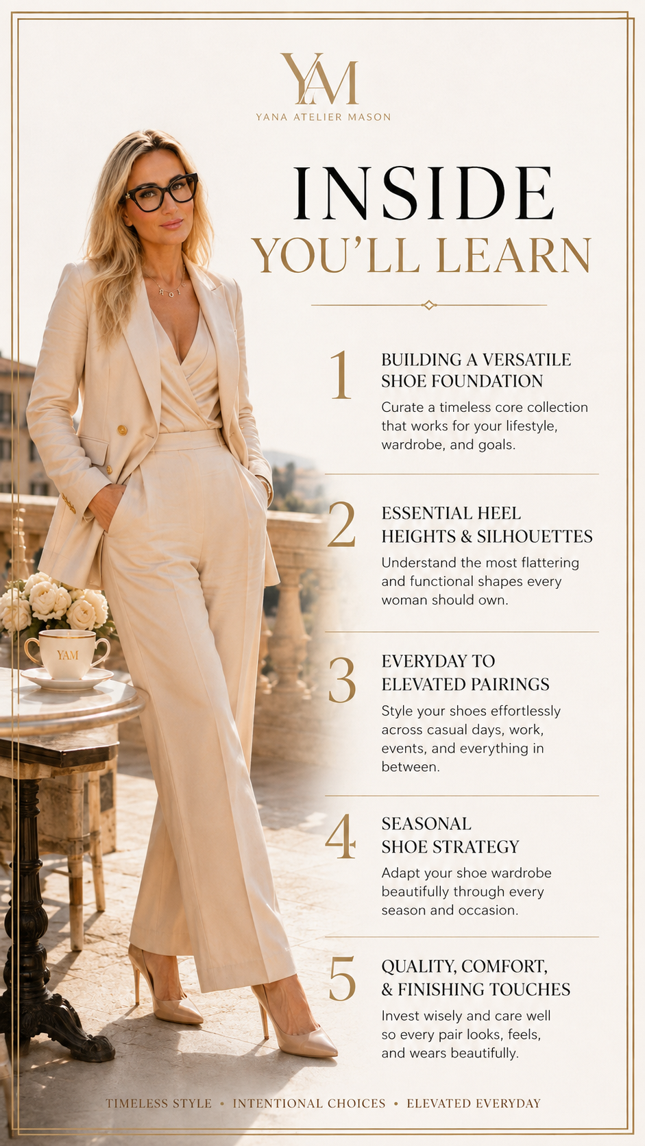 Luxury Shoe Capsule Wardrobe | Elegant Shoe Styling Guide | Women’s Digital Fashion Guide | Yana Atelier Mason
