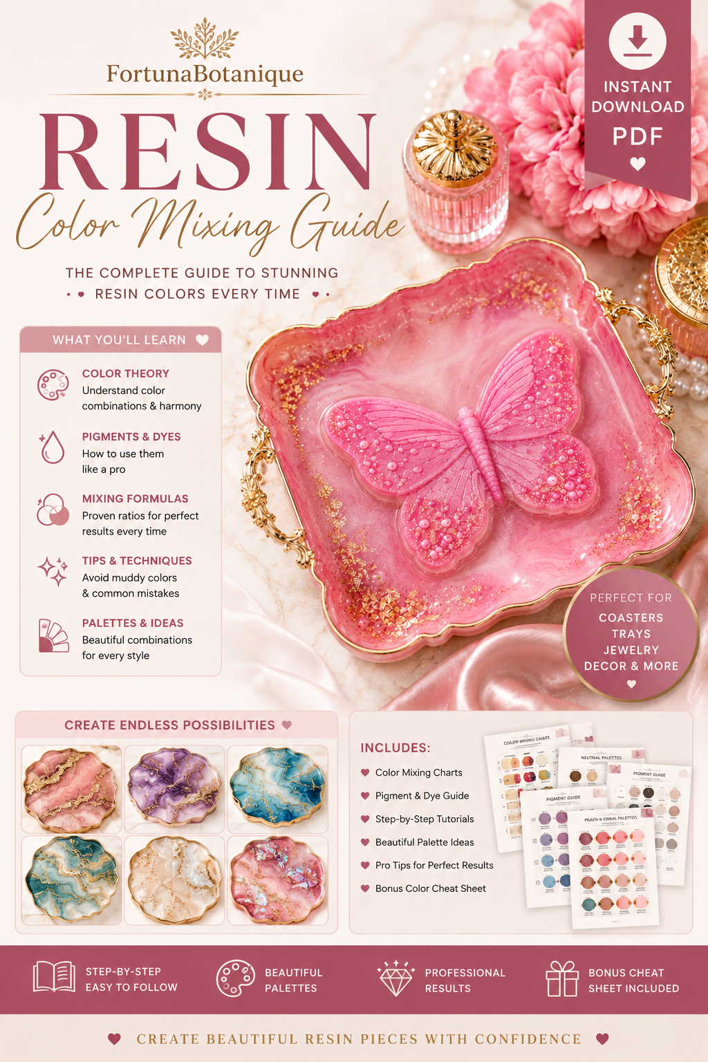Resin Color Mixing Guide | How to Create Beautiful Custom Resin Colors | Instant PDF Download