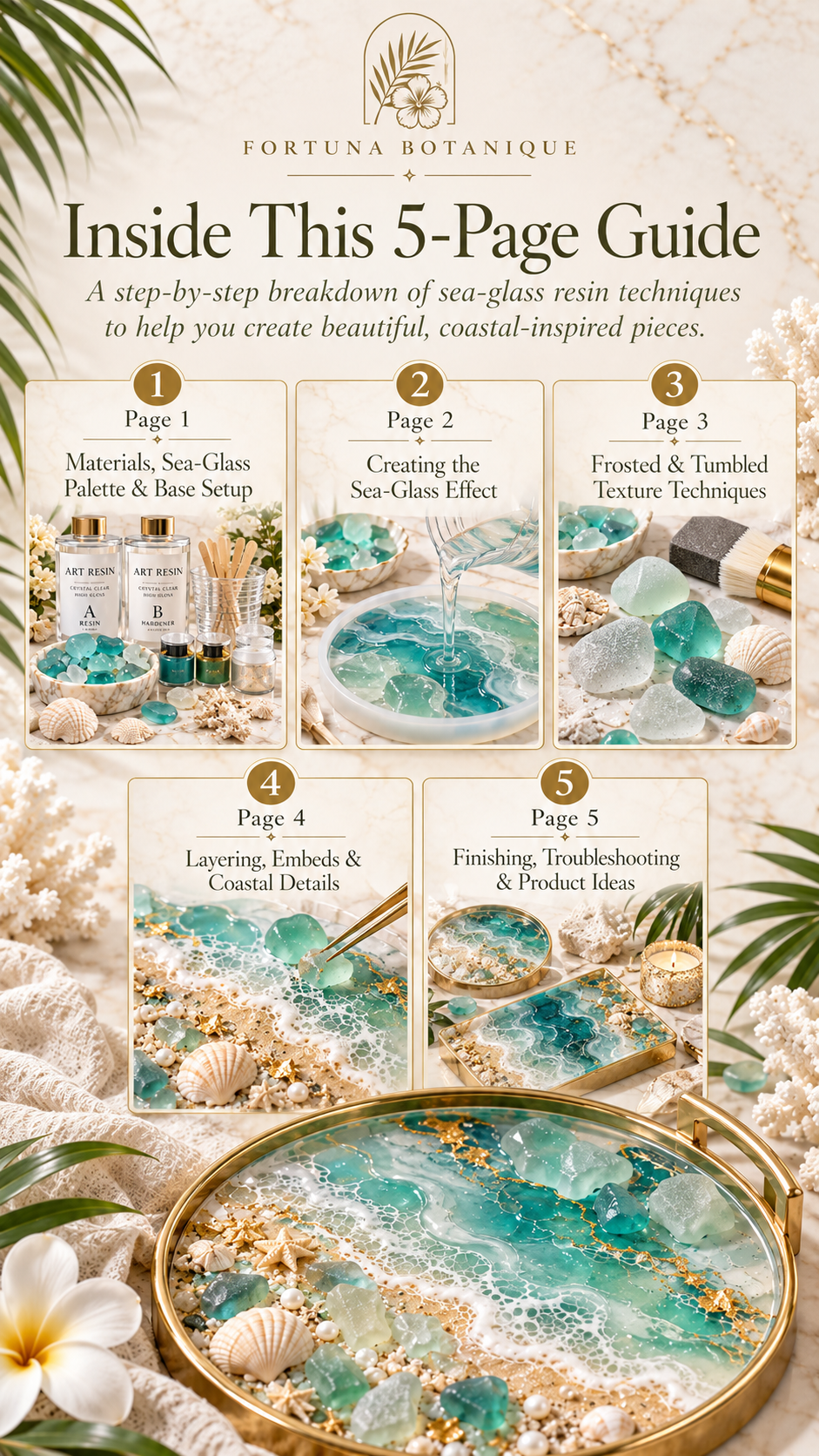 Sea Glass & Coastal Resin Effect Guide | Frosted Translucency, Coastal Texture & Epoxy Resin Tutorial PDF
