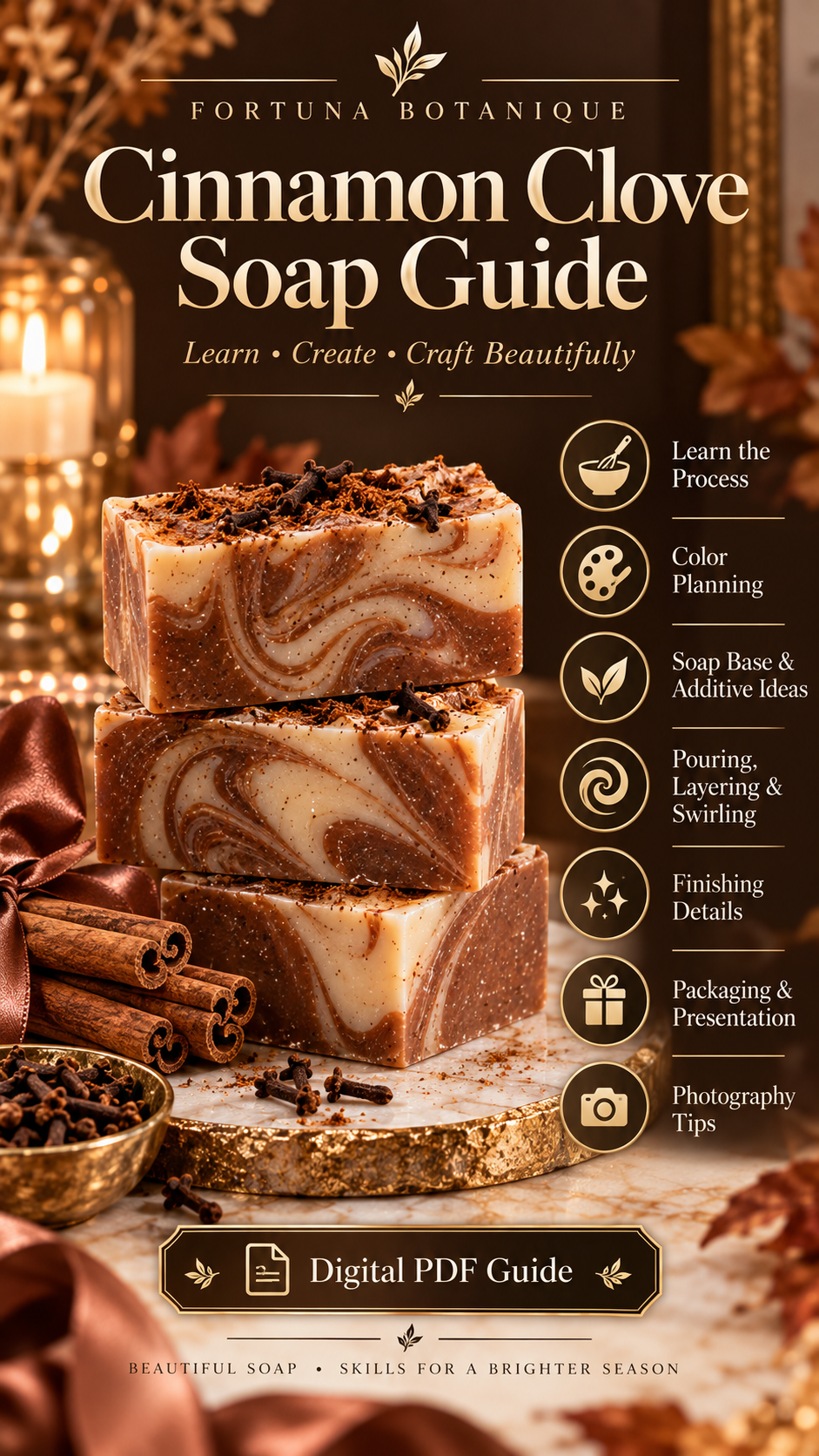 Cinnamon Clove Soap Guide | Luxury Fall Soap Making Tutorial PDF