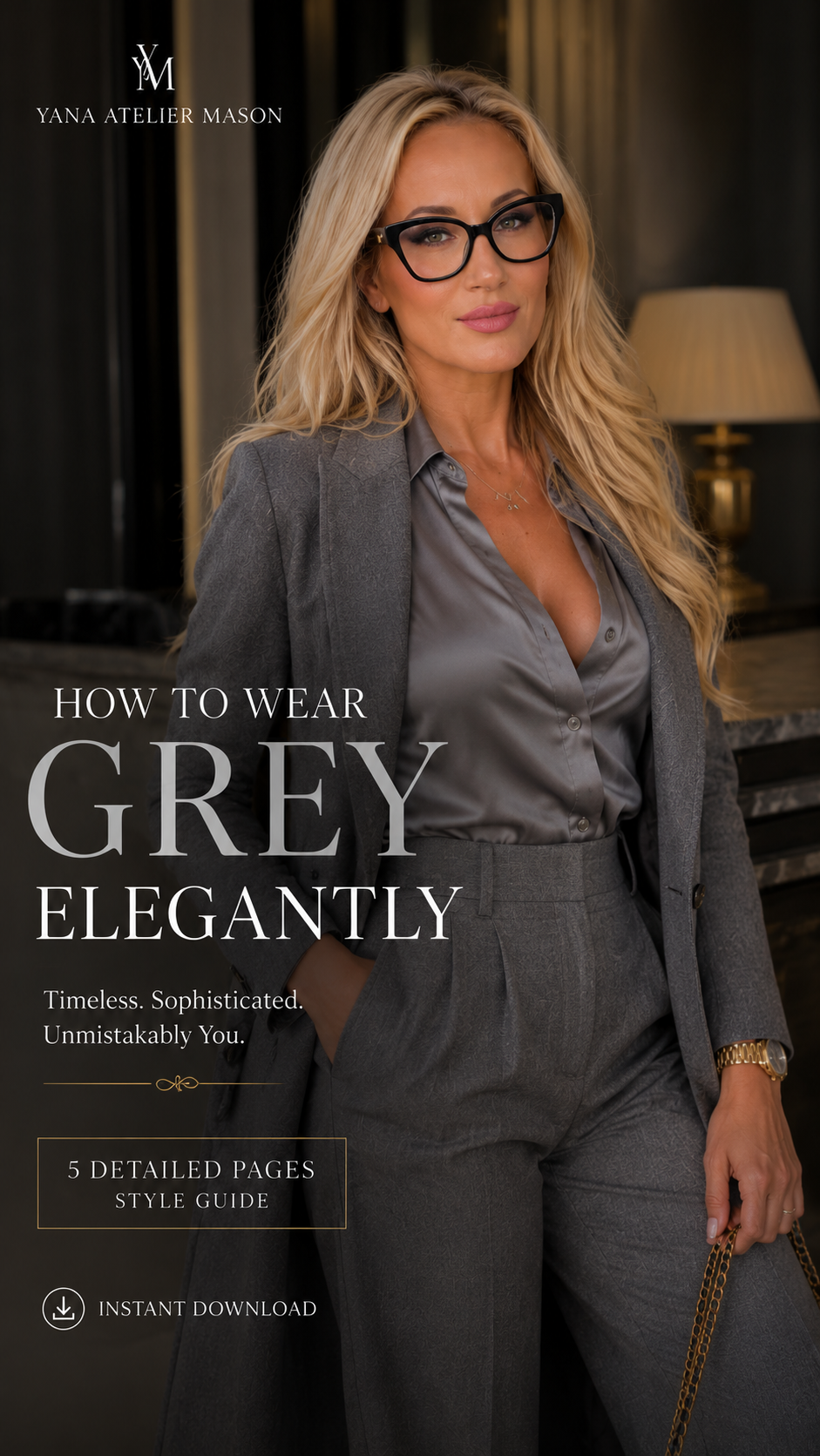 How to Wear Grey Elegantly | Women’s Luxury Style Guide PDF| Fashion Ebook