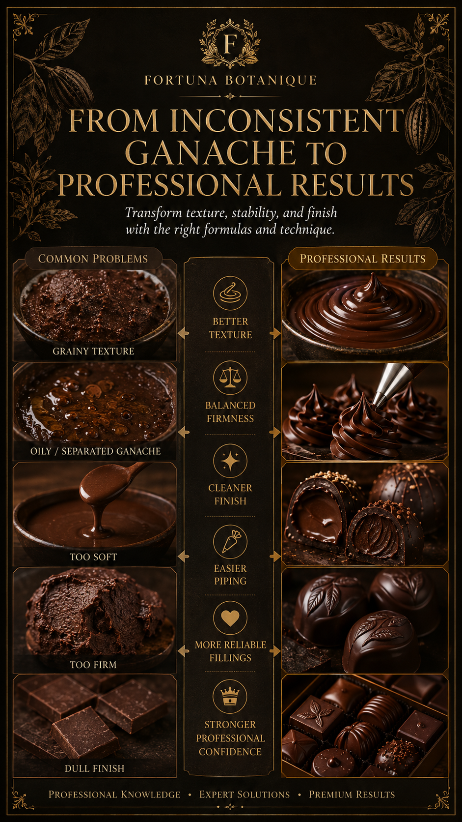 Ganache Master Guide | Chocolate Ganache Ratios, Emulsions, Texture, Fillings & Troubleshooting PDF
