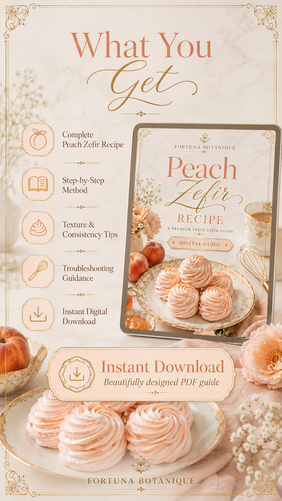 Peach Zefir Recipe Guide | Premium Fruit Marshmallow Recipe PDF