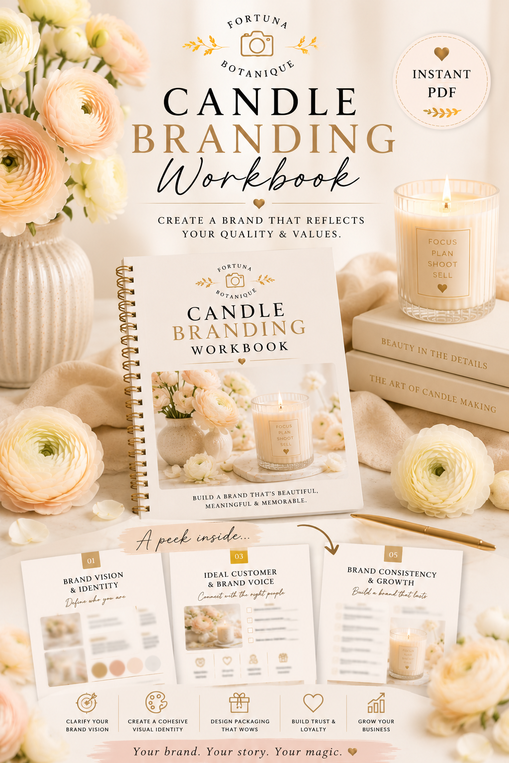 Candle Branding Workbook | Build a Luxury Candle Brand That Customers Remember | Instant PDF Download