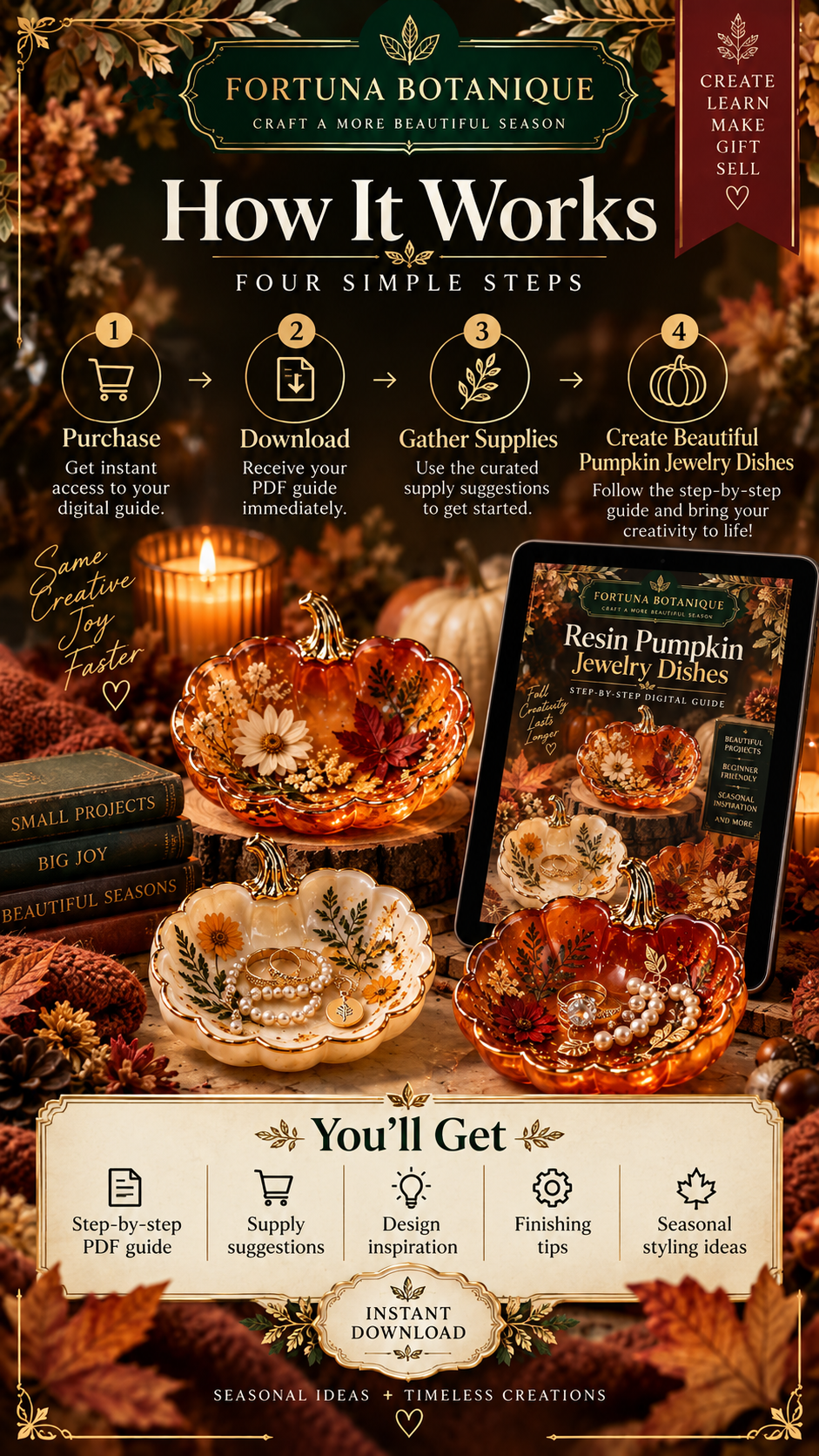 Resin Pumpkin Jewelry Dish Tutorial | Fall Epoxy Resin Guide