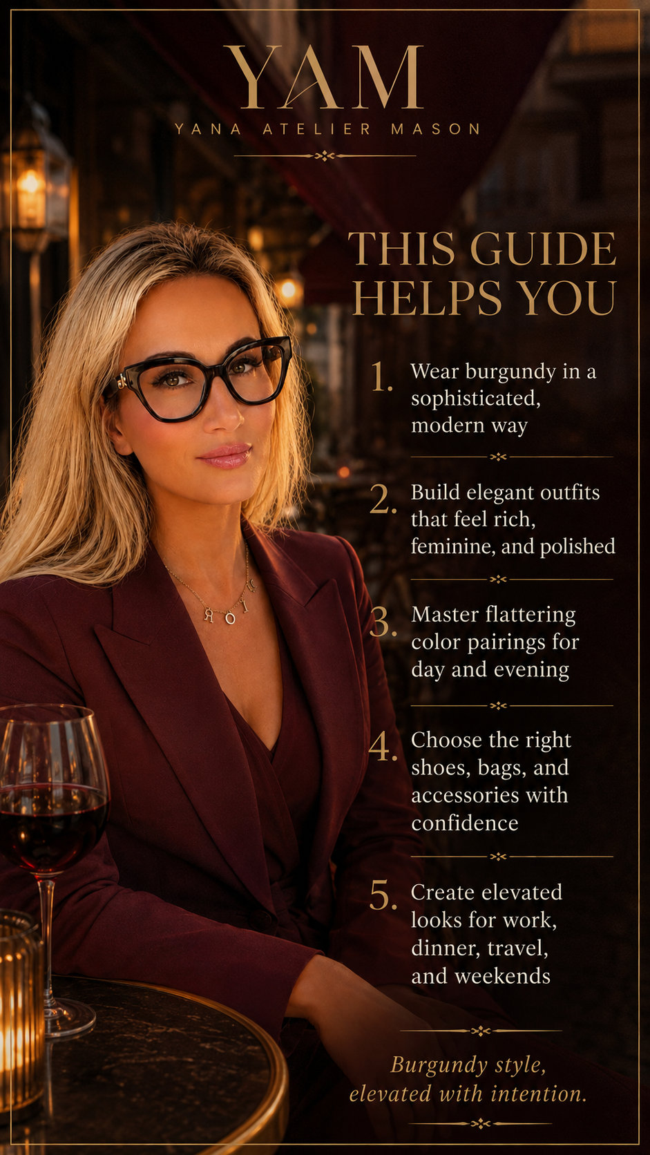 How to Wear Burgundy Elegantly | Luxury Women’s Style Guide | Digital Fashion E-Book