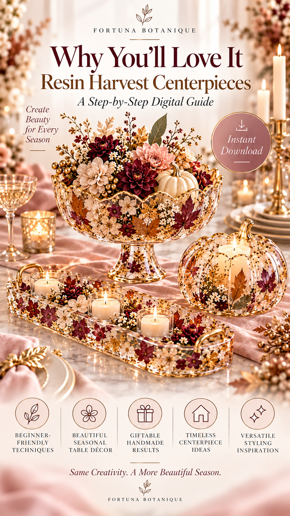 Resin Harvest Centerpieces Tutorial | Fall Botanical Epoxy Resin Guide