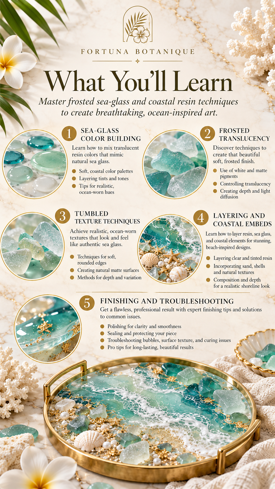 Sea Glass & Coastal Resin Effect Guide | Frosted Translucency, Coastal Texture & Epoxy Resin Tutorial PDF