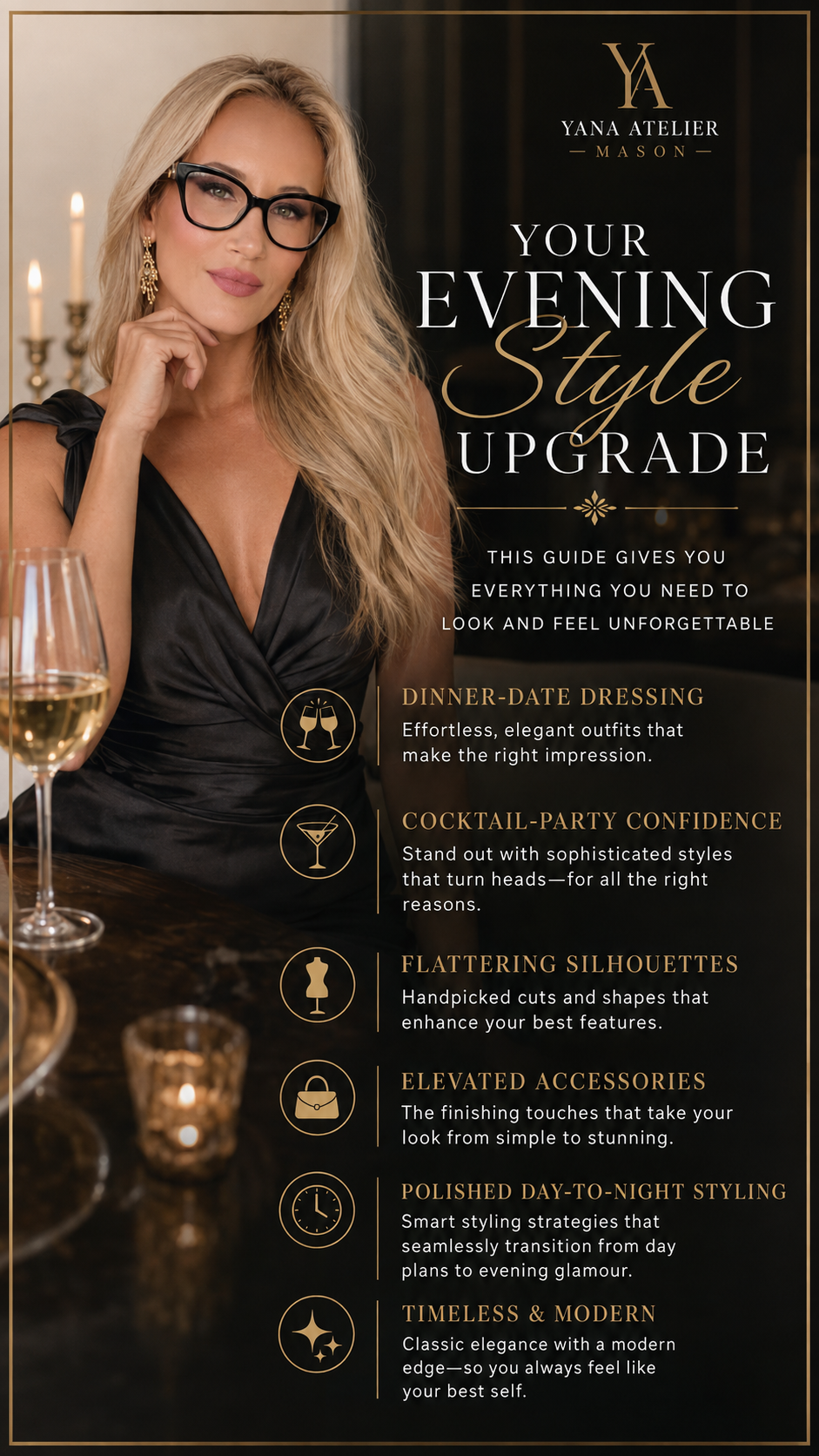 Dinner & Cocktail Style Guide | Elegant Evening Outfits, Date Night Fashion, Cocktail Attire & Styling PDF