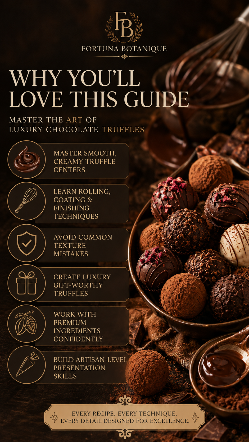 Chocolate Truffles Master Guide | Artisan Truffle Techniques, Ganache, Coating & Flavor Pairing PDF
