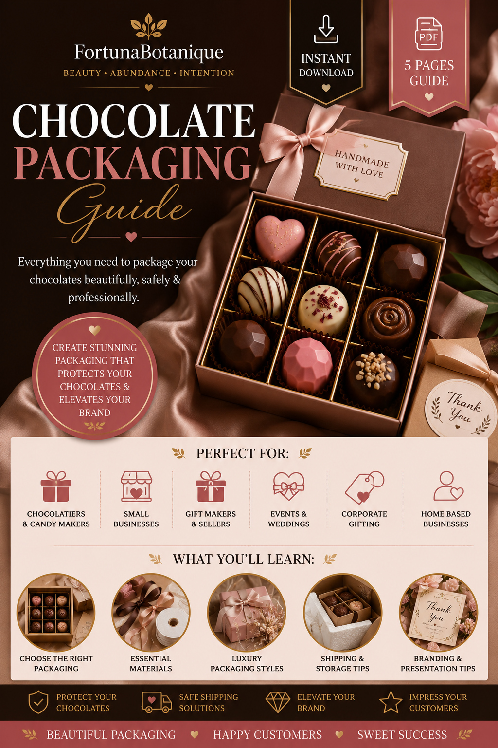 Luxury Chocolate Packaging Guide | Premium Gift Box Ideas, Branding & Packaging Inspiration (Instant PDF Download)