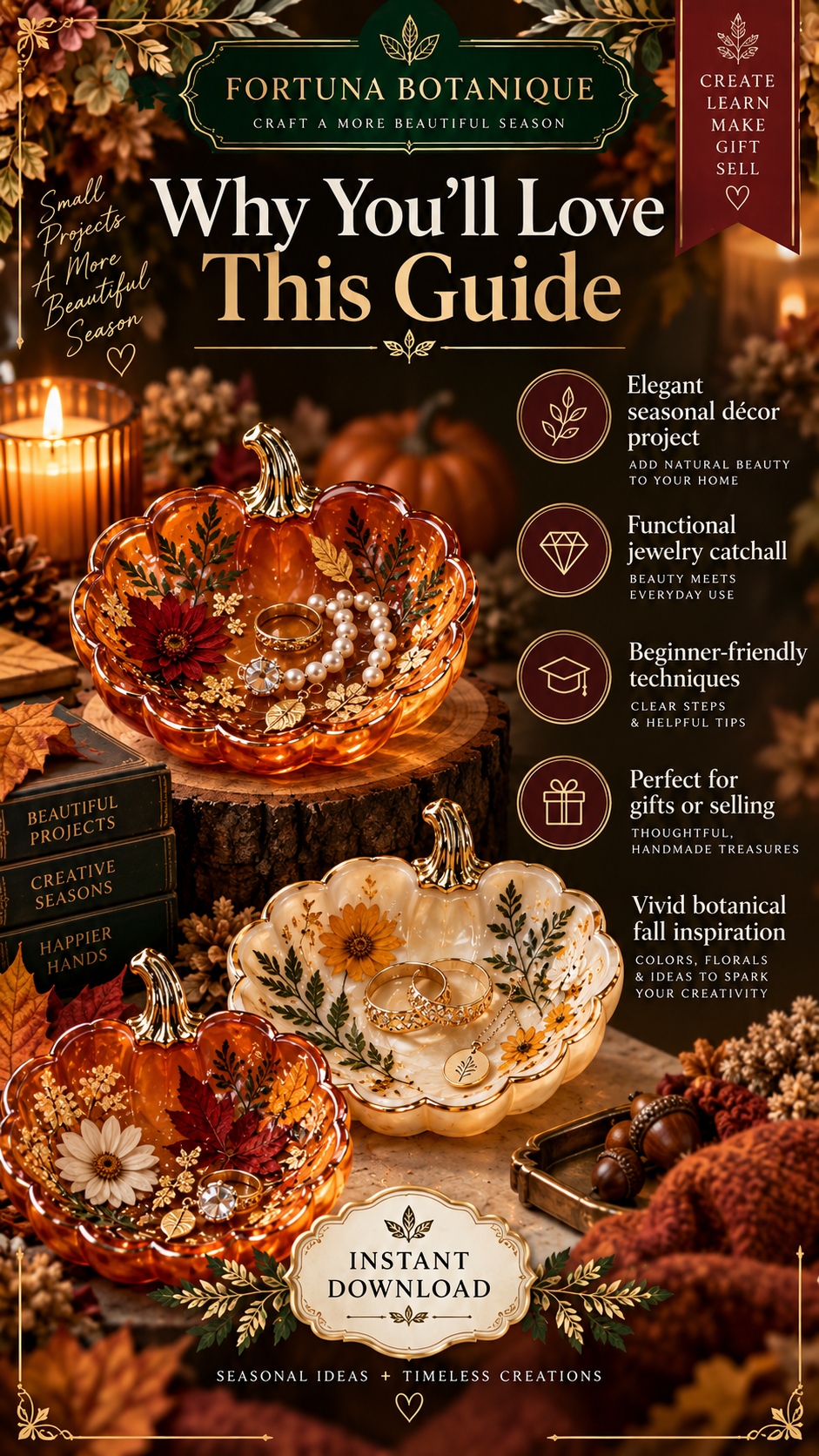 Resin Pumpkin Jewelry Dish Tutorial | Fall Epoxy Resin Guide