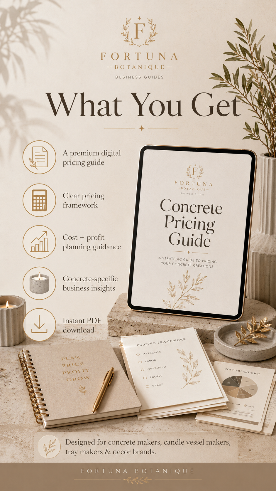 Concrete Pricing Guide for Makers | Product Cost, Profit Margin & Wholesale Pricing PDF