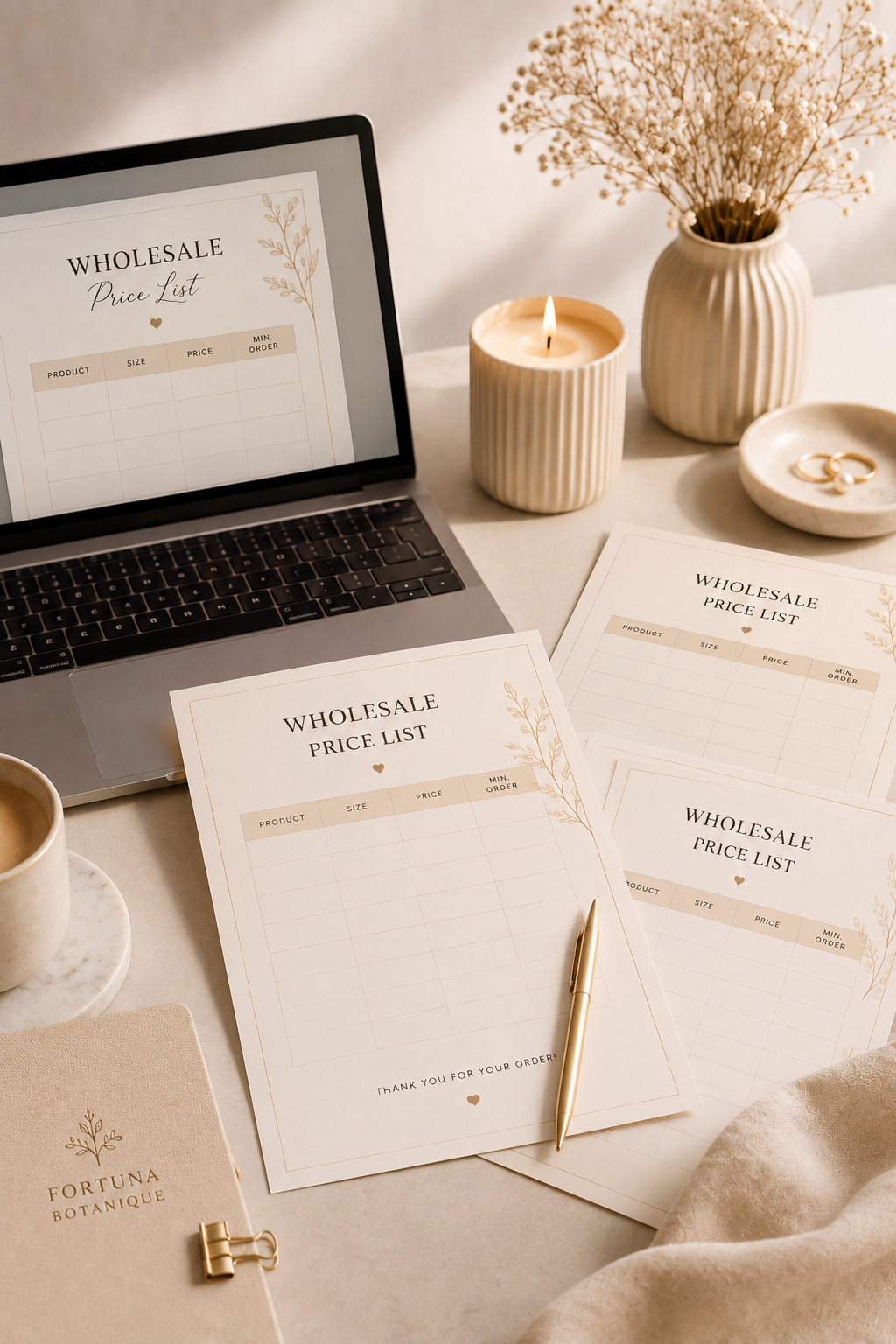 Luxury Candle Price List Templates | Printable Wholesale & Retail Pricing Sheets | Editable Candle Business Forms | Instant PDF Download
