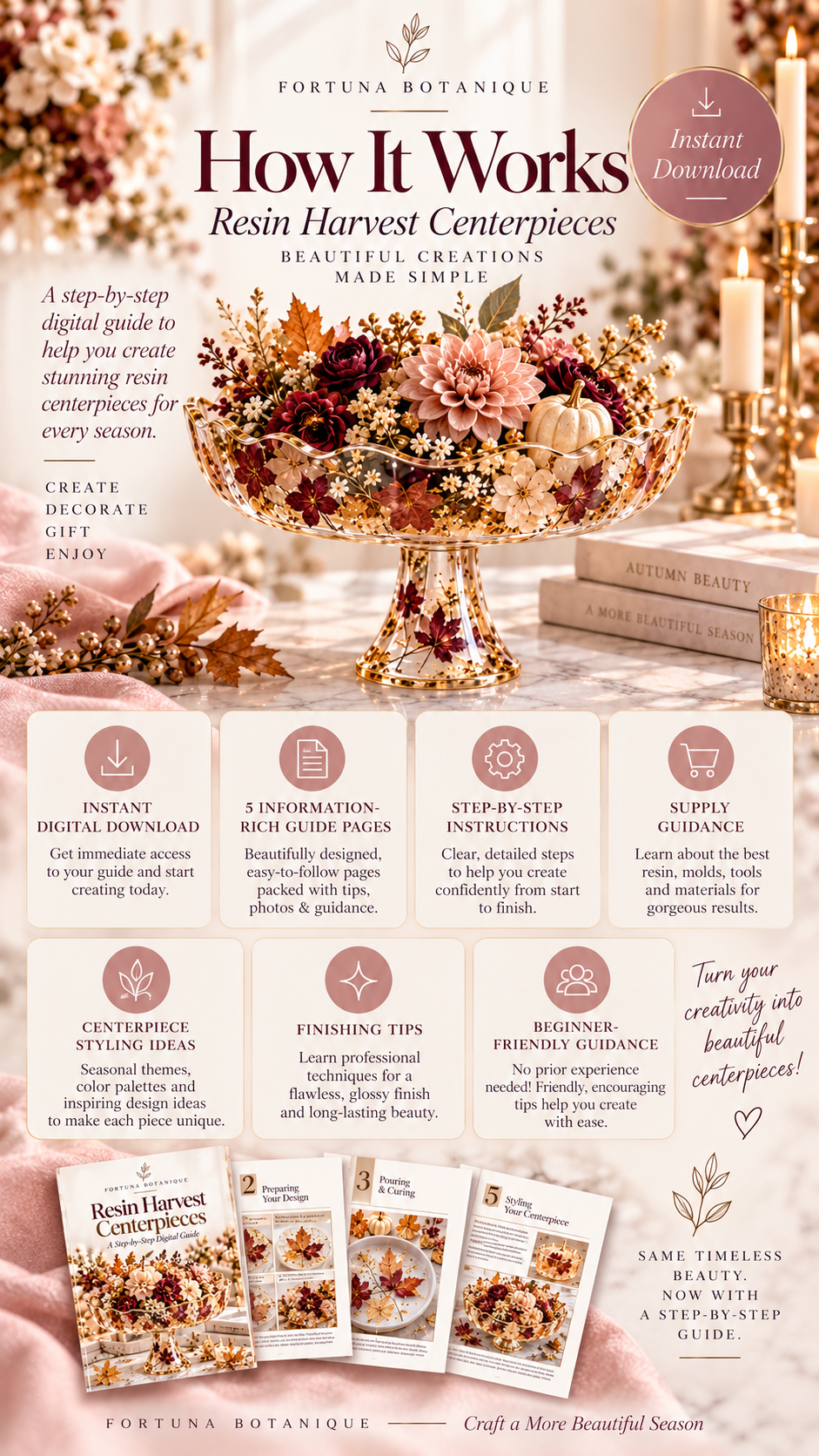 Resin Harvest Centerpieces Tutorial | Fall Botanical Epoxy Resin Guide