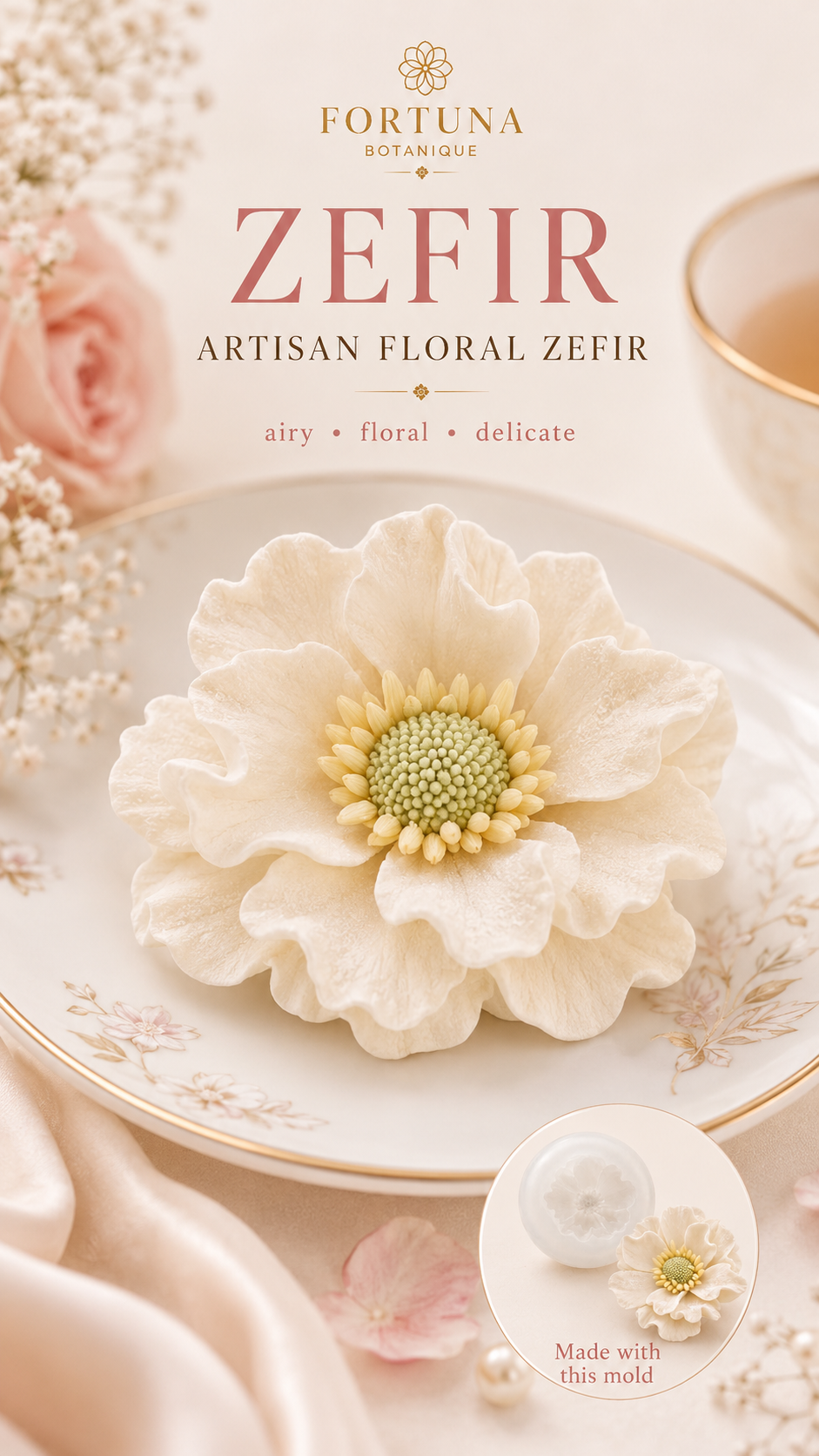 Anemone Silicone Flower Mold for Soap, Candles, Resin, Chocolate & Zefir