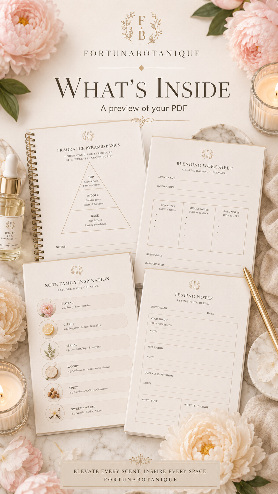 Candle Scent Blending Guide | Fragrance Pairing & Candle Scent Planning PDF