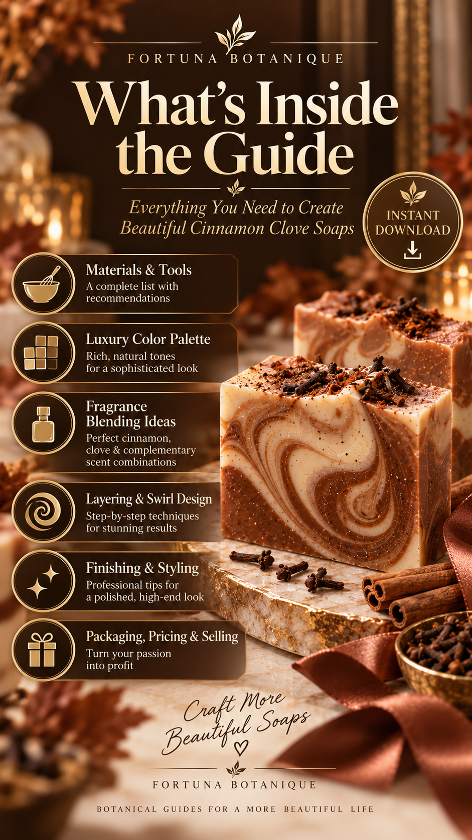 Cinnamon Clove Soap Guide | Luxury Fall Soap Making Tutorial PDF