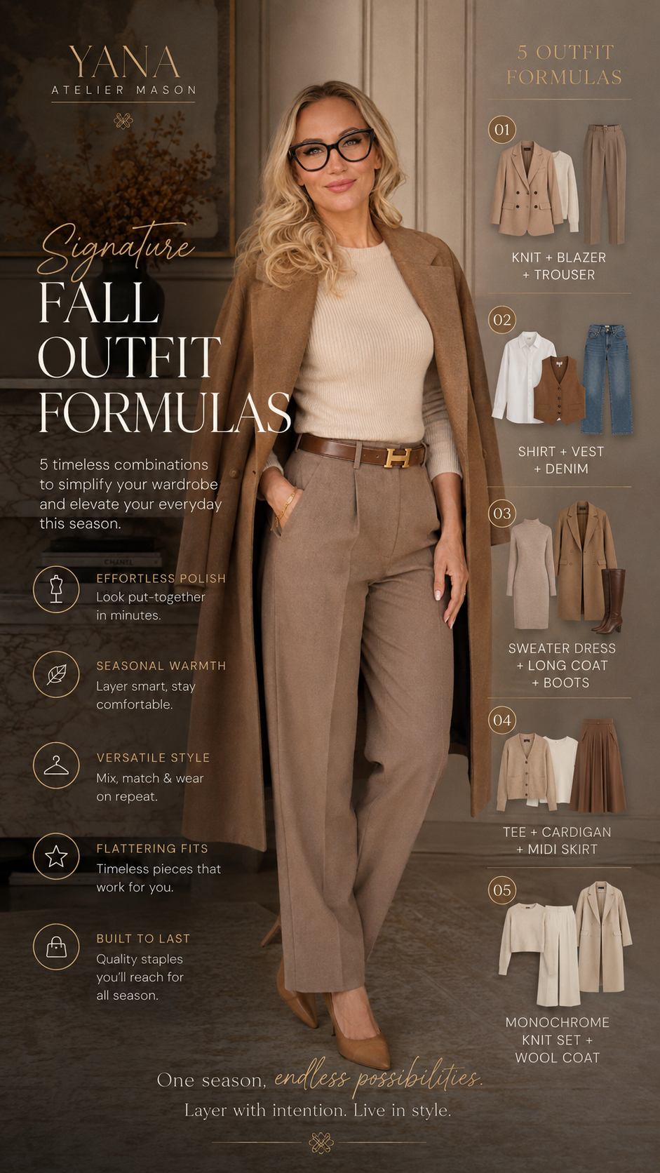 Fall Layering Style Guide | Elegant Autumn Outfit Styling & Wardrobe Layering Digital Guide