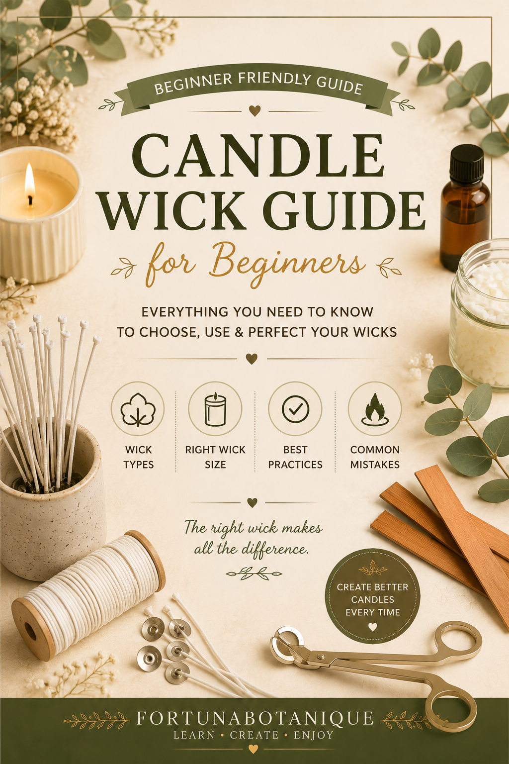 Luxury Candle Wick Guide for Beginners | Complete Candle Wicking & Troubleshooting Guide | Instant PDF Download