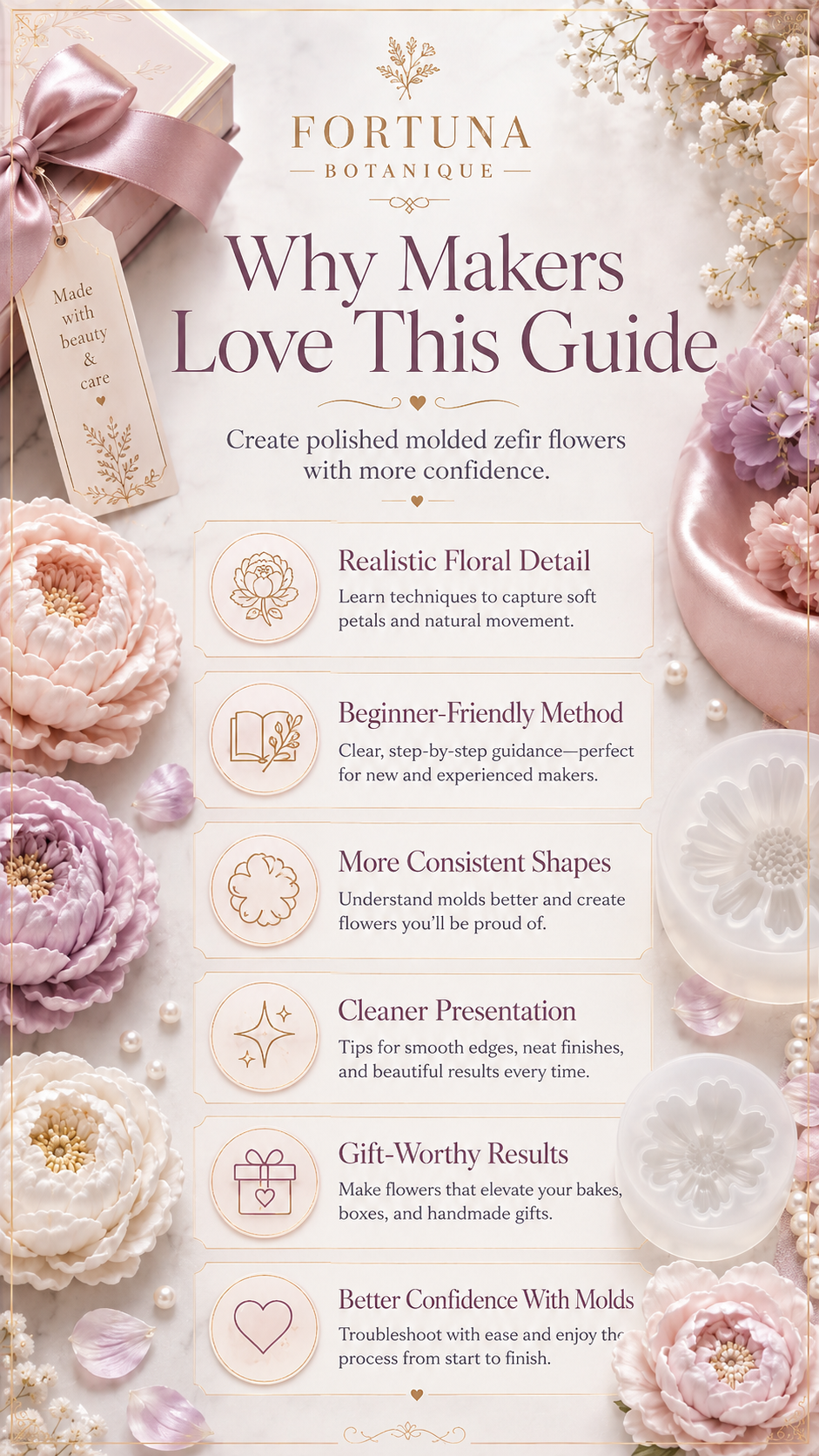 Zefir Flowers in Silicone Molds Guide | Molded Marshmallow Flower Techniques & Floral Zefir PDF