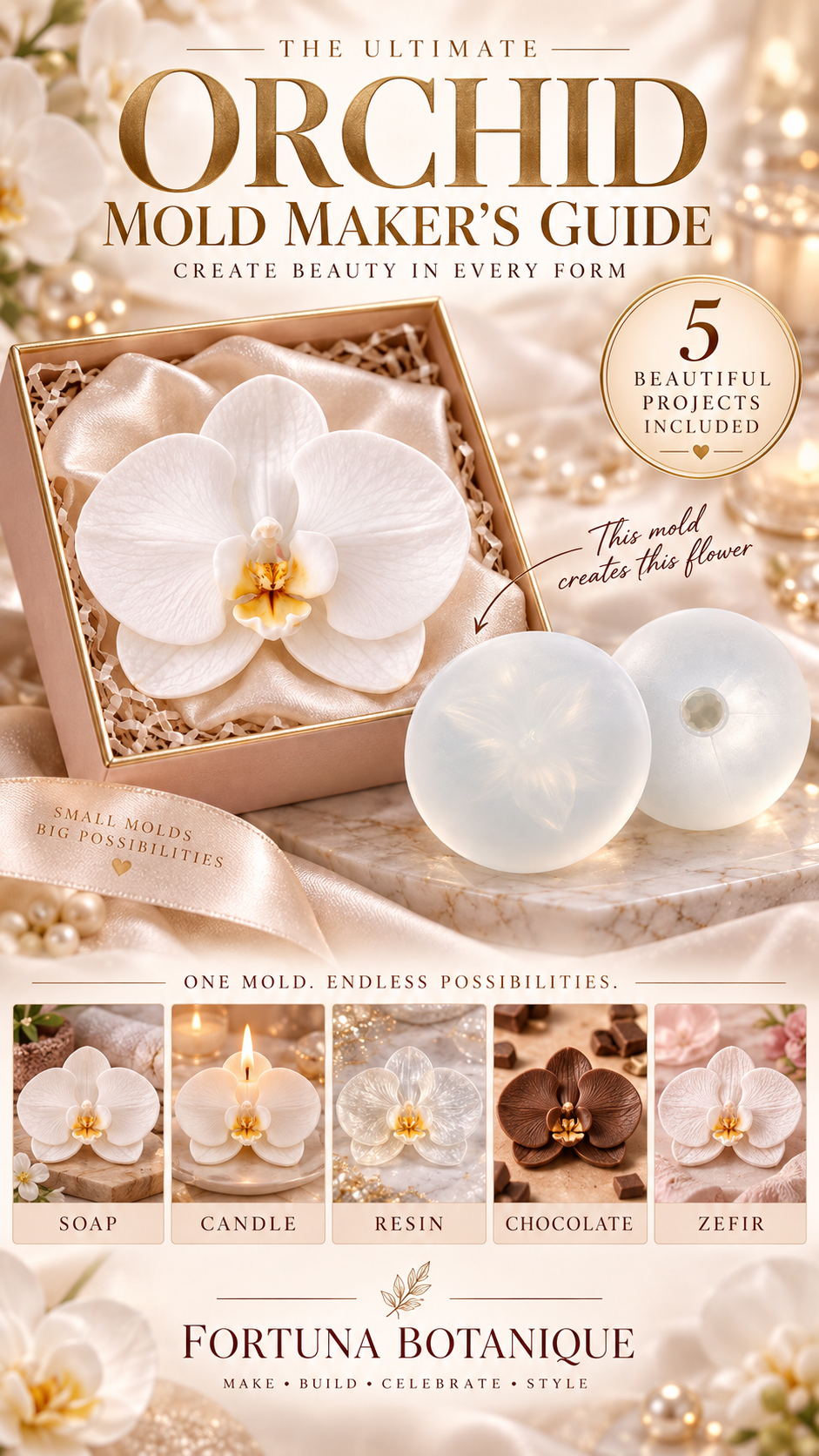 Orchid Silicone Mold Guide | Soap, Candle, Resin, Chocolate & Zefir