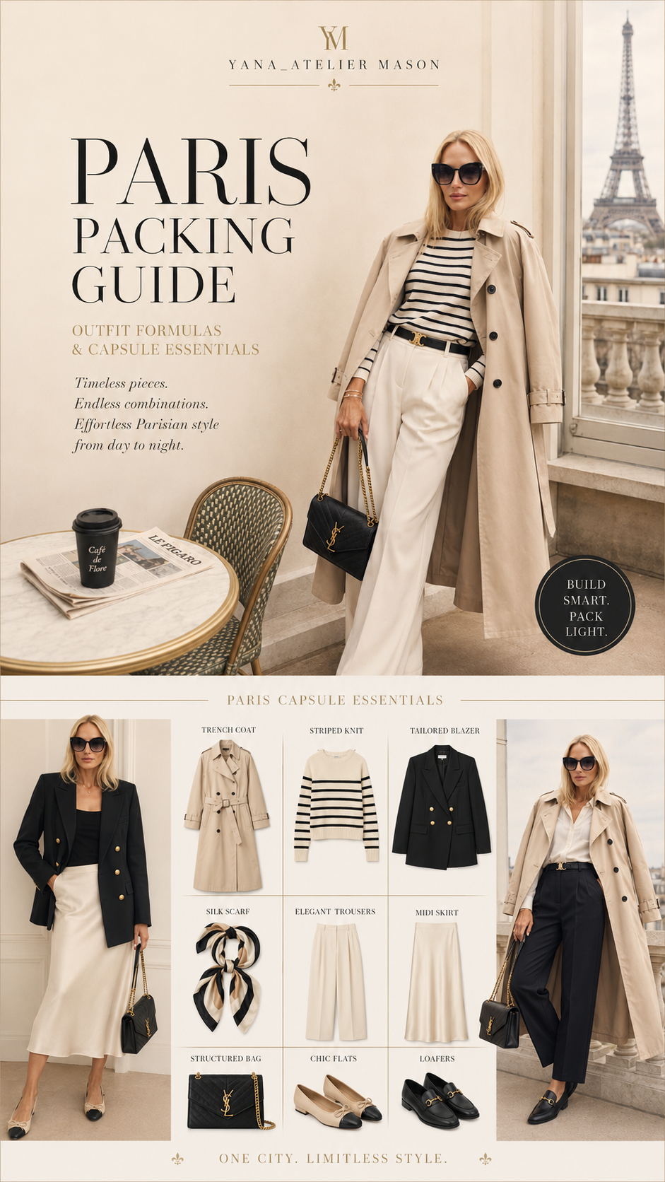 Paris Packing Guide | Chic Paris Travel Capsule Wardrobe & Carry-On Style Digital Guide