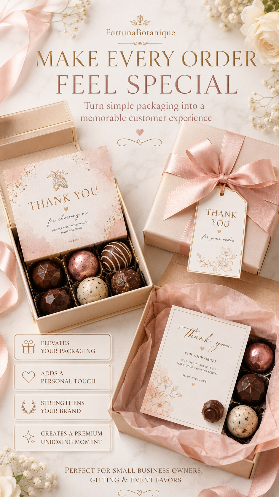 50 Editable Chocolate Thank You Card Templates | Canva Small Business Packaging Inserts