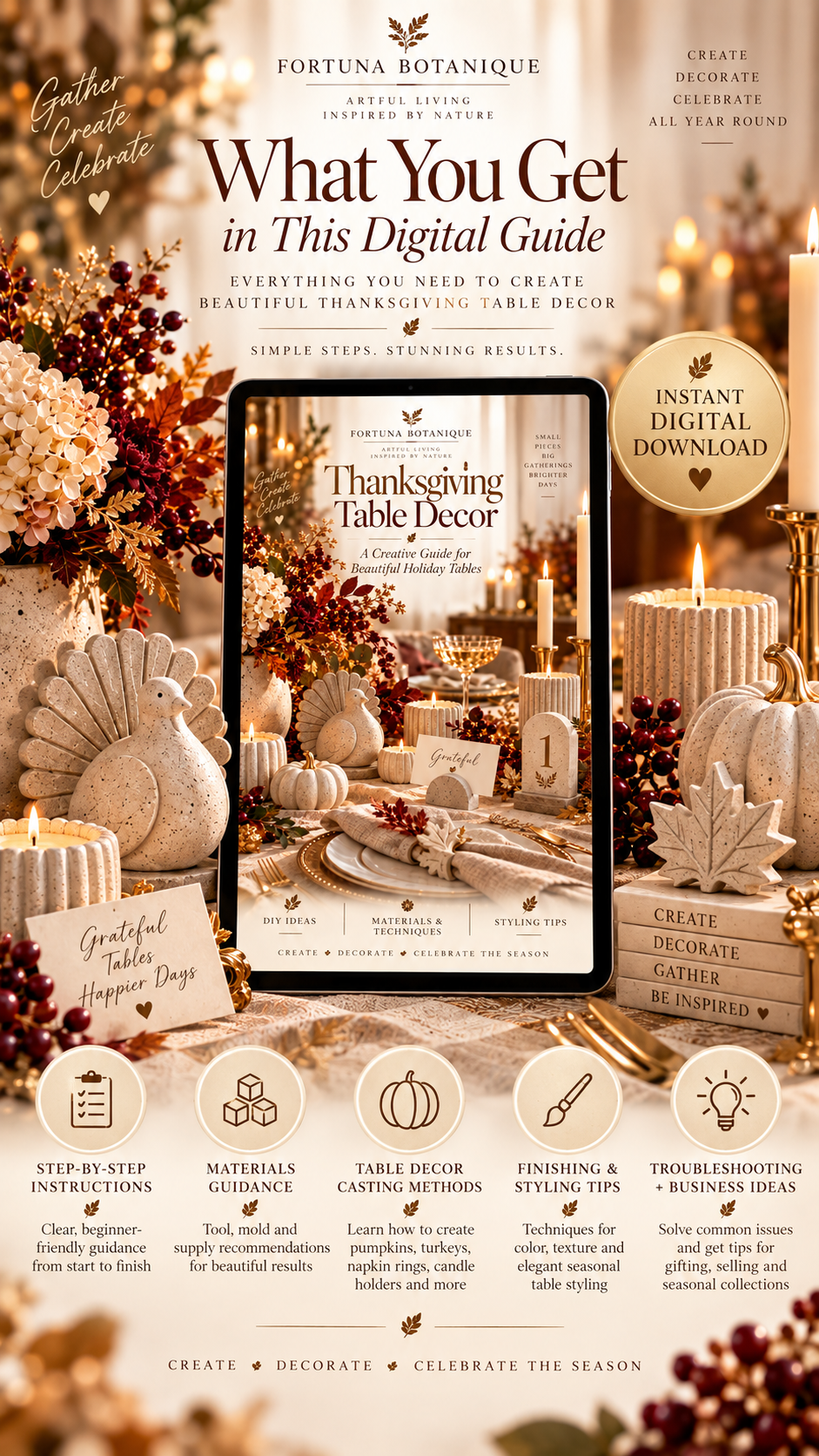 Thanksgiving Concrete Table Decor Guide | DIY Holiday Tablescape Projects