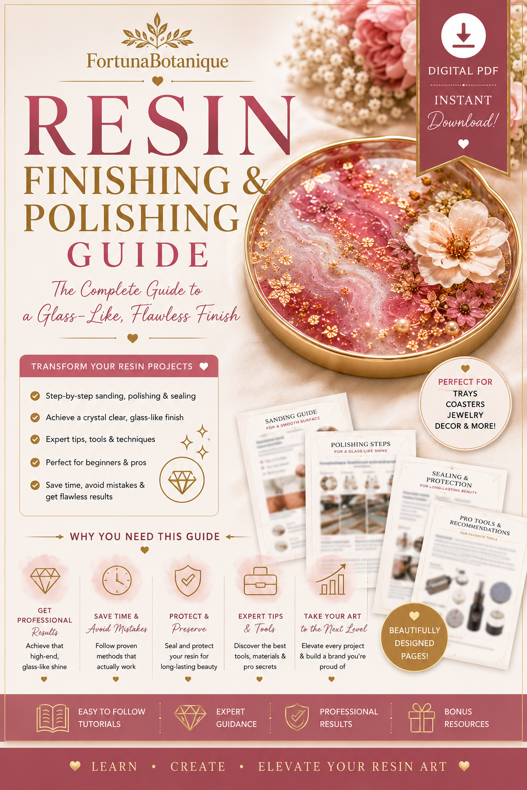 Resin Finishing & Polishing Guide | Professional Epoxy Resin Finishing Tutorial | Instant PDF Download