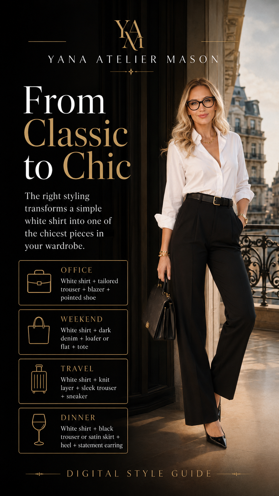 How to Style a White Shirt Guide | Elegant Outfit Styling & Capsule Wardrobe PDF