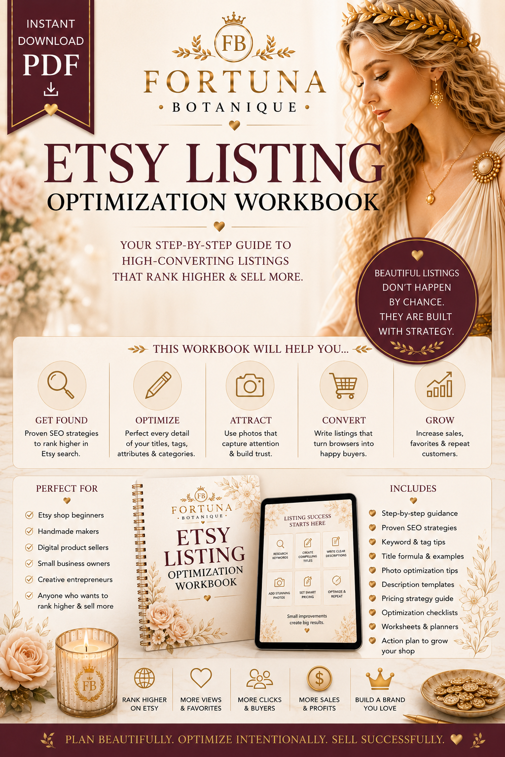 Etsy Listing Optimization Workbook | Instant PDF Download