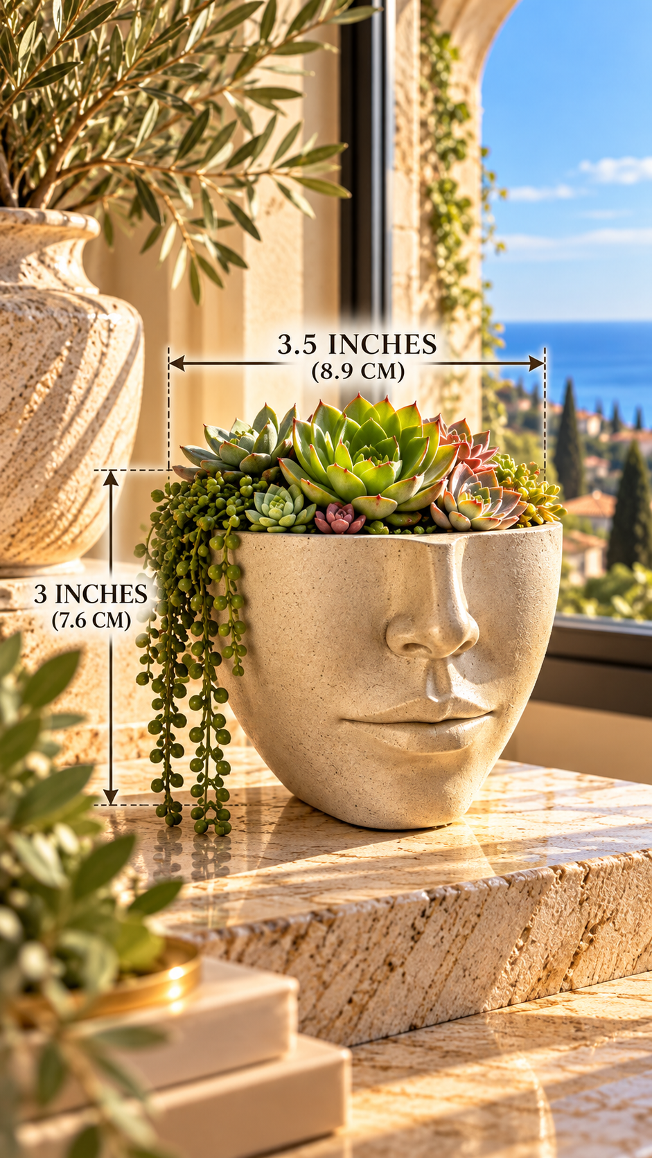 3D Face Planter Silicone Mold | Resin & Concrete Head Vase Mold