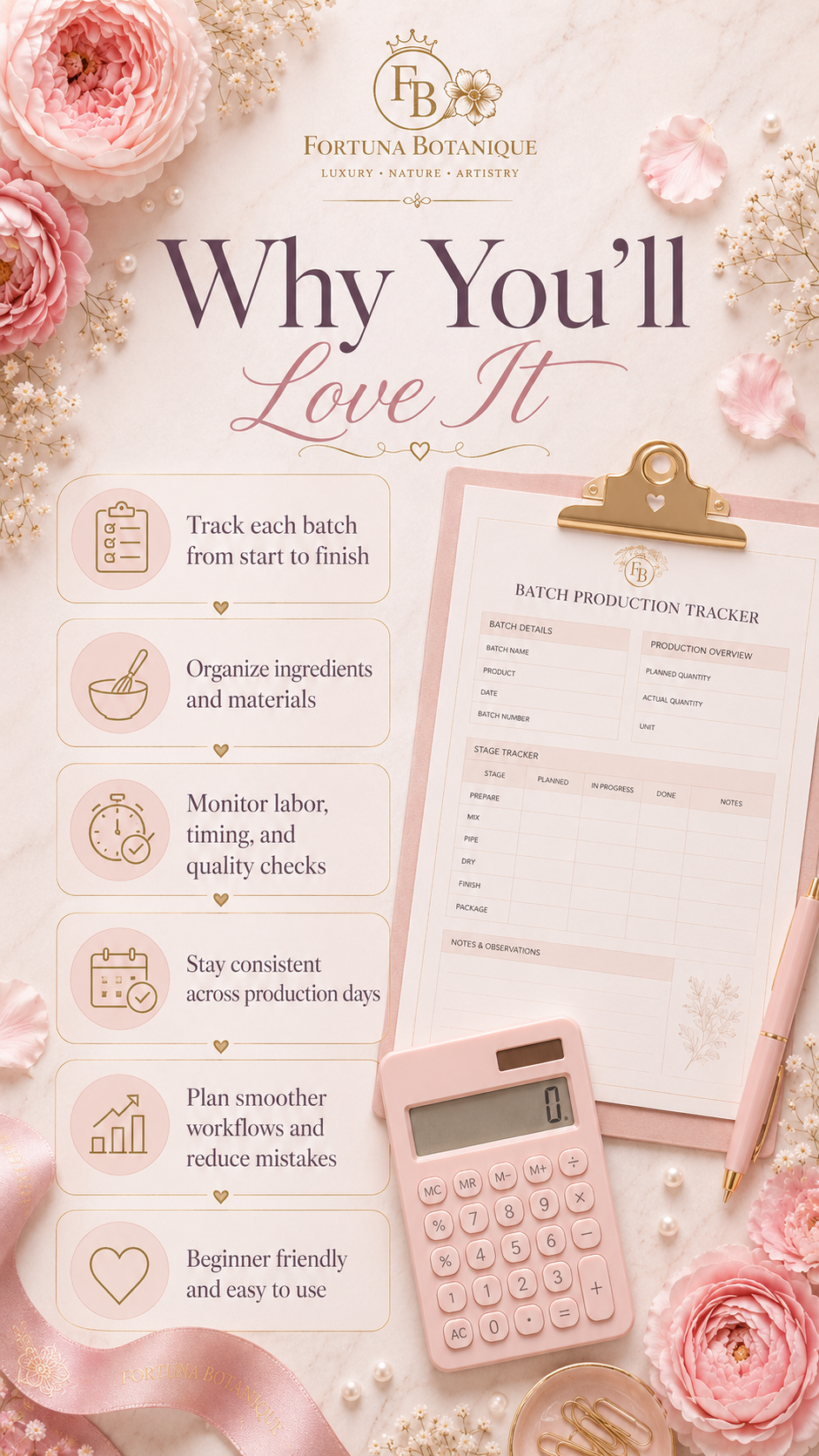 Zefir Batch Production Tracker | Printable Workflow & Quality Control Guide for Zefir Makers