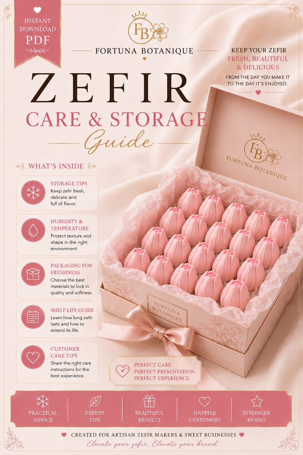 Zefir Care & Storage Guide | Keep Zefir Fresh Longer | Professional Storage & Packaging Guide | Instant PDF Download
