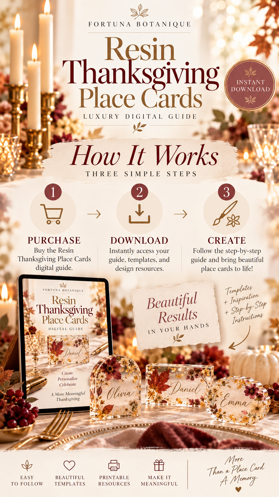 Resin Thanksgiving Place Cards Tutorial | Fall Epoxy Resin Guide