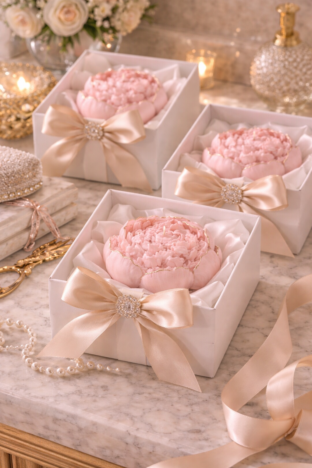 Peony Flower Silicone Mold for Soap, Candles, Resin, Chocolate & Zefir
