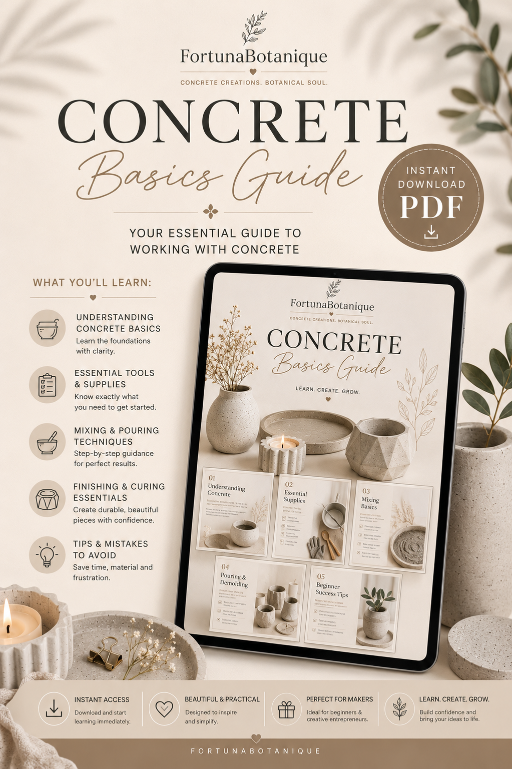 Concrete Basics Guide | Beginner’s Guide to Concrete Casting | Instant PDF Download