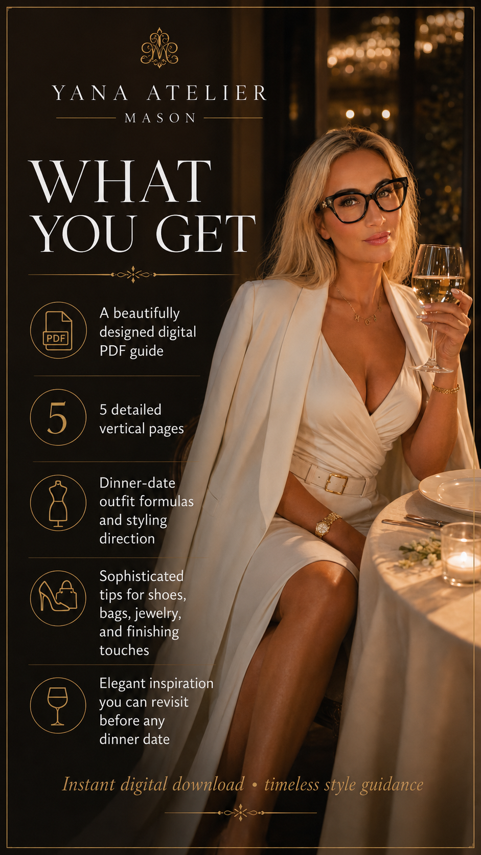 Dinner Date Outfit Formula Guide | Elegant Date Night Outfits, Feminine Dinner Style, Chic Evening Looks, Luxury Women’s Digital Fashion PDF Guide