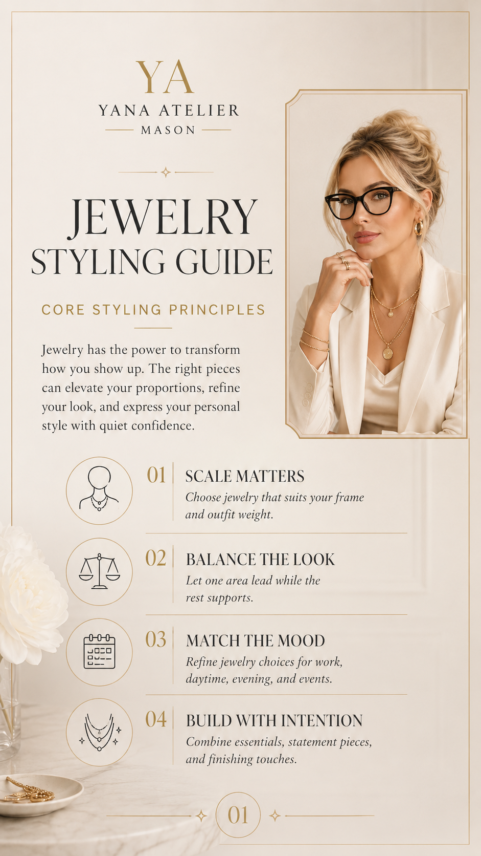 Jewelry Styling Guide | Jewelry Layering & Proportion Guide | Elegant Accessories Style Guide | Digital Fashion Guide