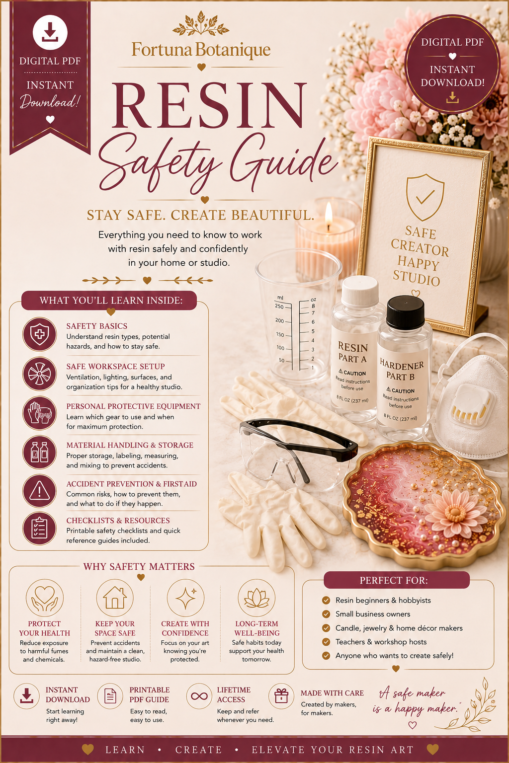 Resin Safety Guide | Complete Epoxy Resin Safety Handbook | Instant PDF Download