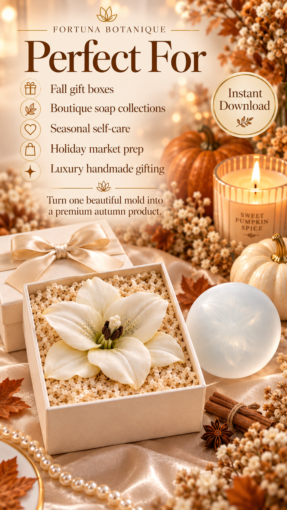 Pumpkin Spice Floral Soap Guide | Luxury Fall Soap Tutorial & Seasonal Gift Box PDF