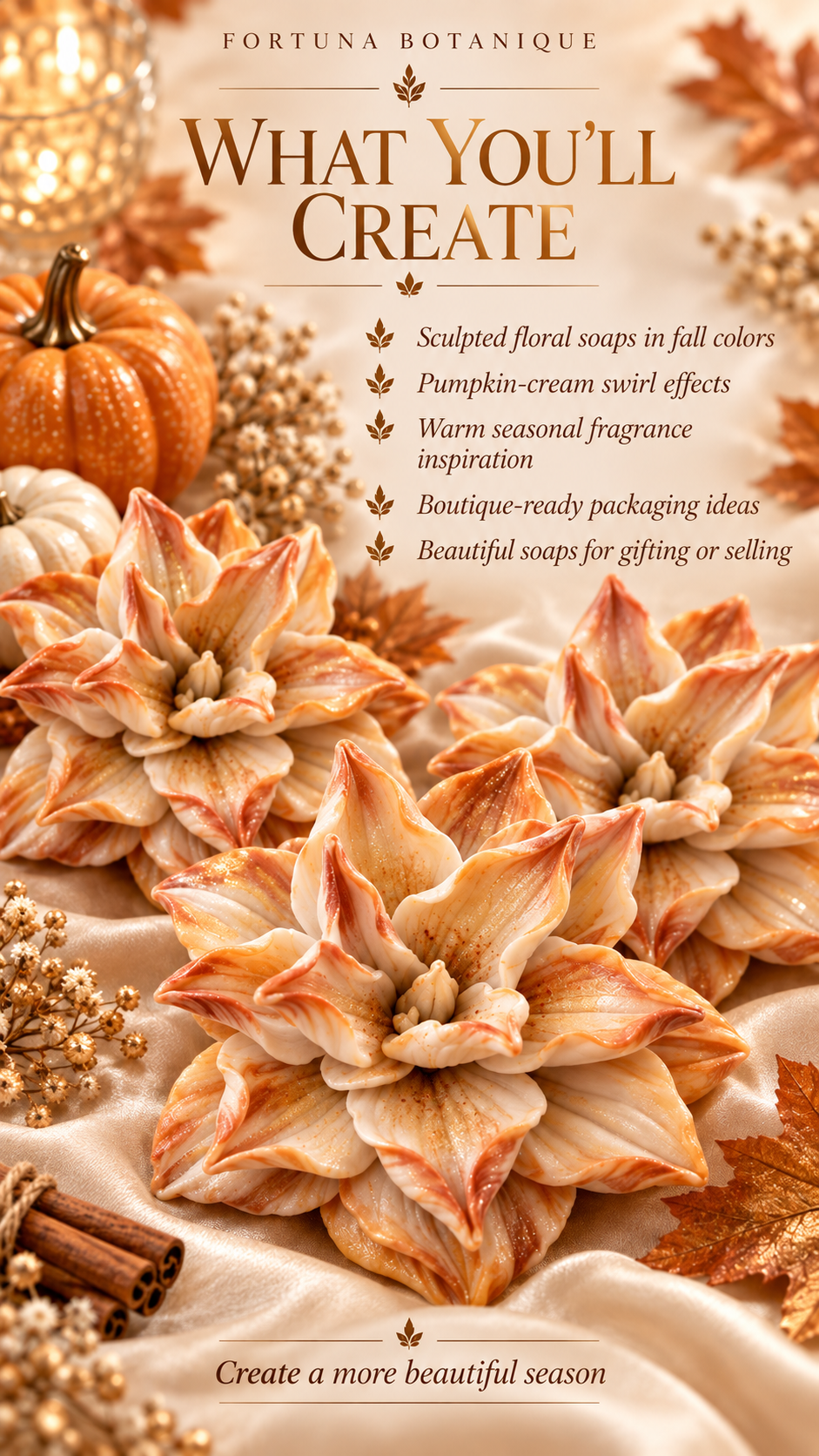 Pumpkin Swirl Floral Soap Guide | Fall Harvest Soap Tutorial & Seasonal Selling PDF