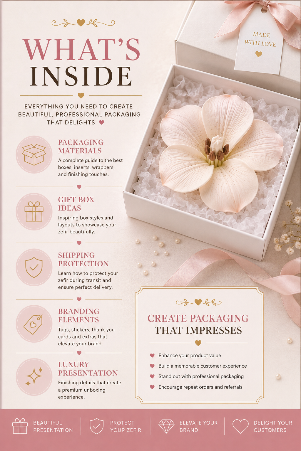 Luxury Zefir Packaging Guide | Professional Gift Box & Shipping Guide | Dessert Packaging Masterclass | Instant PDF Download