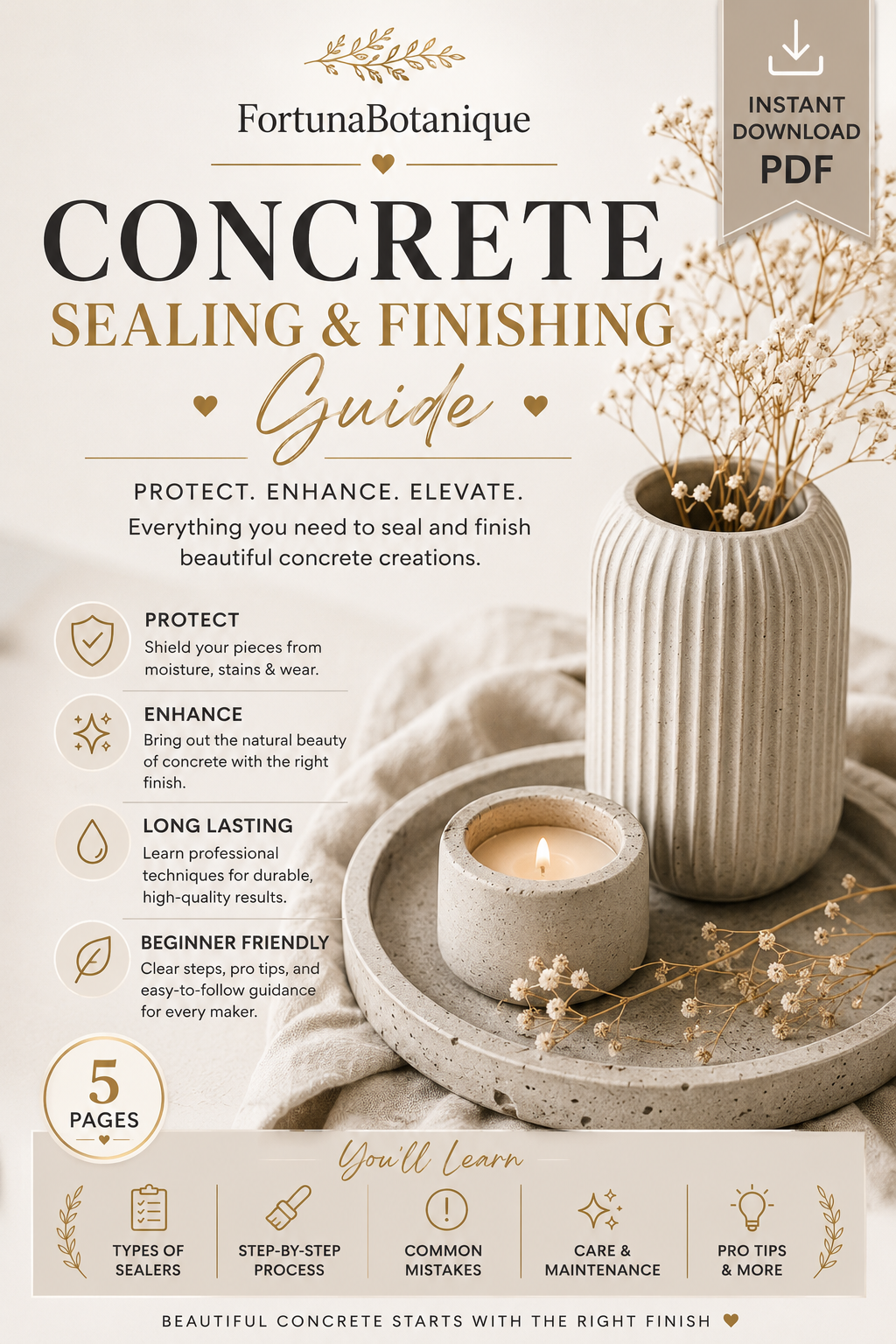 Concrete Sealing & Finishing Guide | Protect, Enhance & Finish Concrete Projects | Instant PDF Download