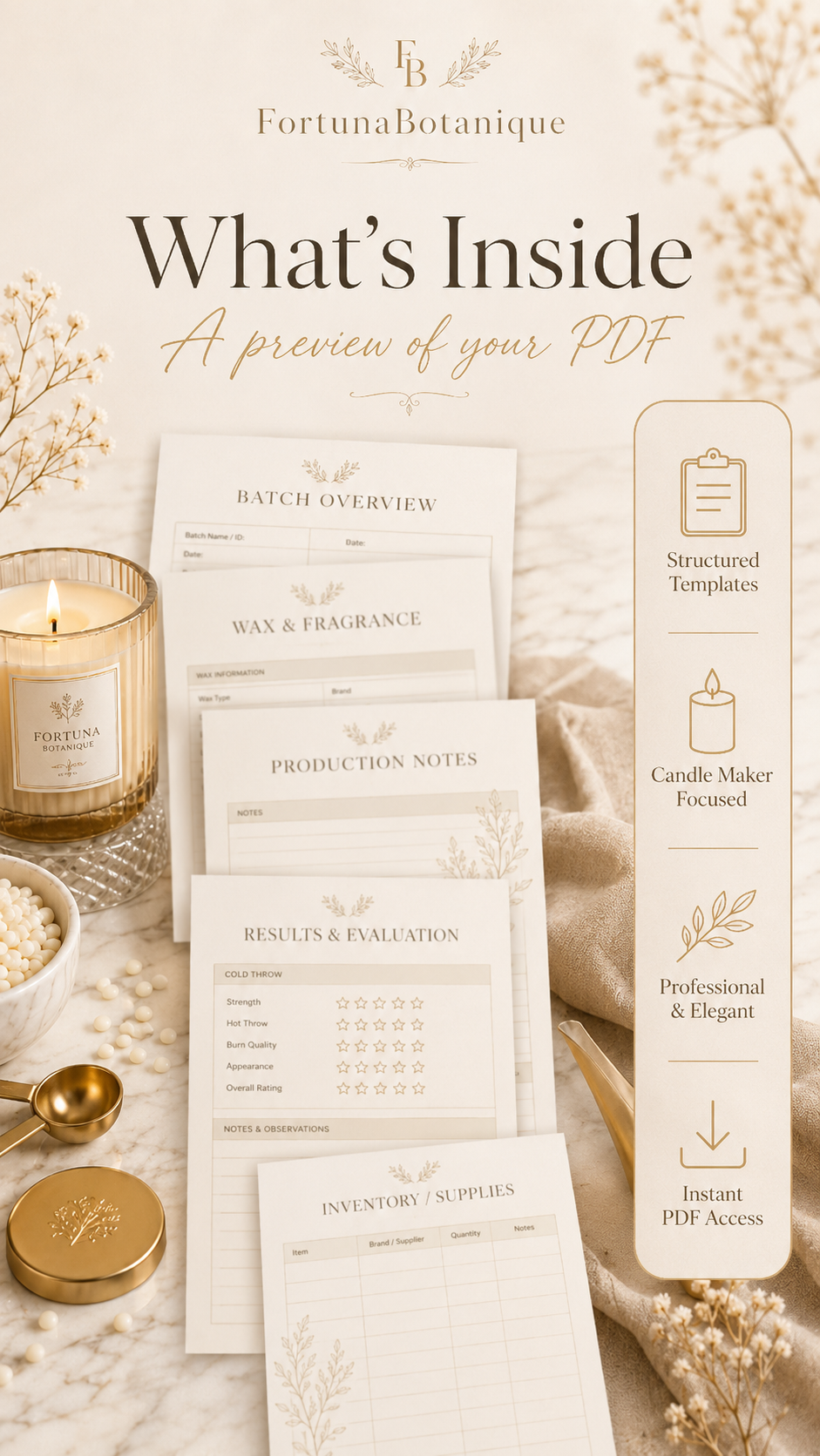 Candle Batch Production Tracker | Printable Candle Making Batch Log & Production PDF